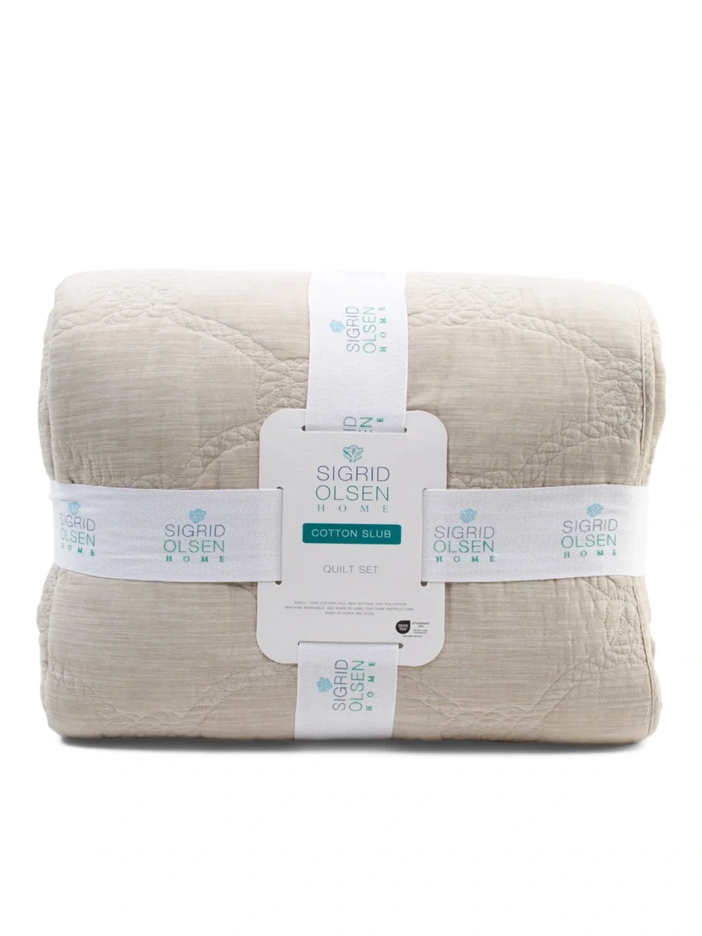 Sigrid Olsen Cotton Slub Quilt Set in Beige